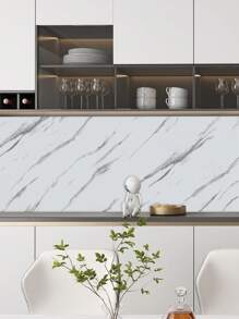 1 Roll 40cm Wide Self-adhesive Kitchen Waterproof And Oil-proof Sticker - Black and White - View 2