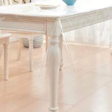 1 Pieza Protector Para Mantel De Mesa Transparente Impermeable De Plástico Vinílico, Adecuado Para Mesa De Comedor, Reuniones Y Festivales - transparente - Ver 6
