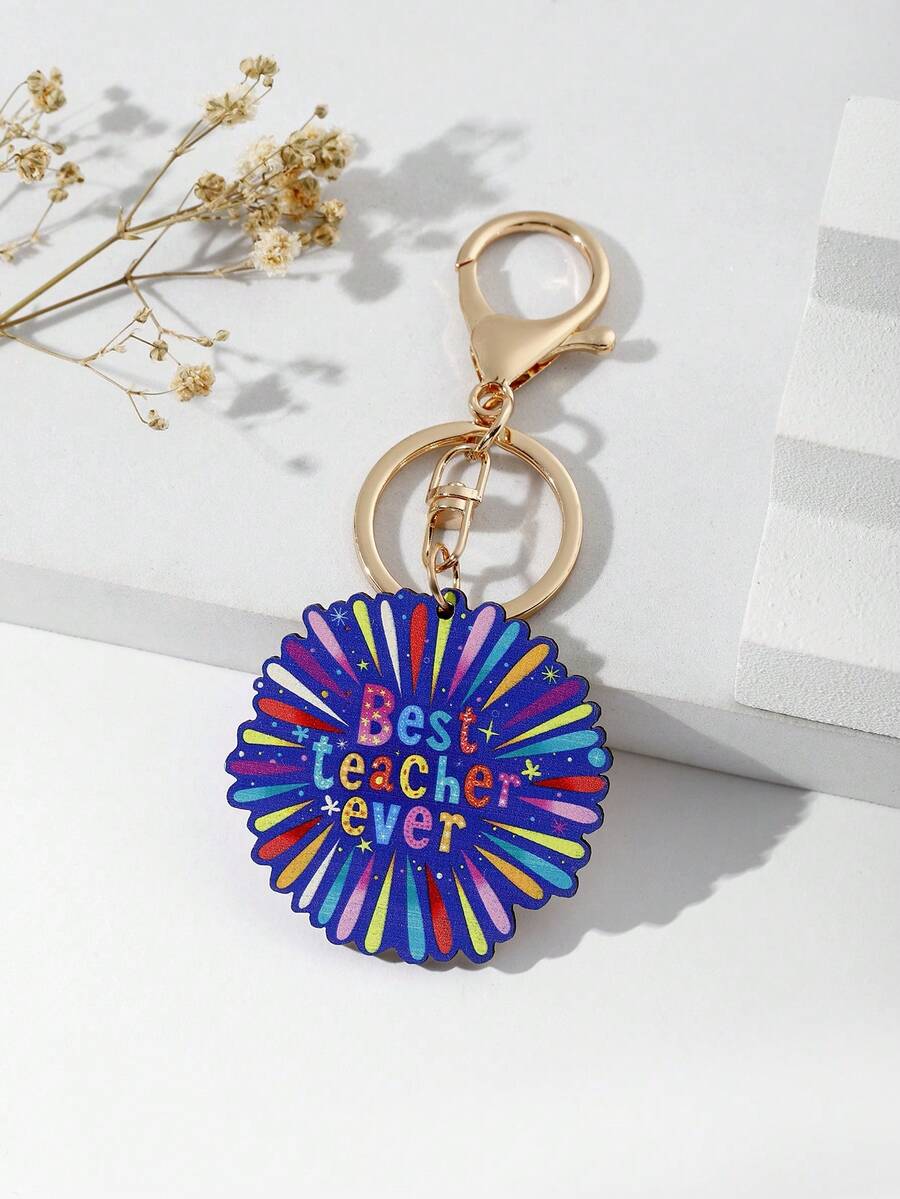 1 件時尚藍色煙火木盤包吊飾,適合背包/錢包裝飾,女士創意禮物,派對禮物,日常甜心書包吊墜 - 彩色 - 查看 1