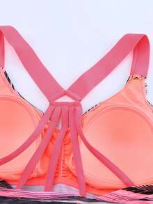 Women Y Back Tankini Bathing Suits Swim Top No Bottom - Pink - View 6