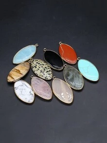 4 件/套隨機顏色天然石材吊墜吊墜適合 Diy 女士男士項鍊珠寶配件日常禮物