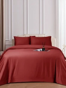 Bamboo Bed Sheets Set 4 Piece, 1800 Thread Count Super Silky Soft Sheet, 16 Inch Deep Pocket Breathable Sheet Set, Machine Washable- King/Queen - Burgundy - View 7