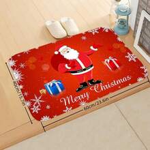 聖誕主題地墊,聖誕老人和馴鹿圖案適合臥室或浴室使用