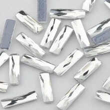 worthofirst 50-100 Piezas De Cristal Rectangular De Diamantes De Imitación - Blanco - Ver 5