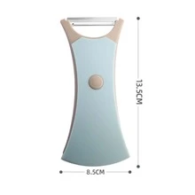 2-in-1 Multifunctional Fruit Peeler With Flower Pattern Edges For Kitchen, Rotatable Peeler For Peeling And Garnishing, Space Saving Design - orange gray - View 4