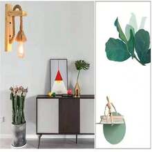 美式鄉村風格創意木質復古繩索壁燈,適用於客廳,餐廳,酒吧,獨特的工業風單頭壁燈使用網狀燈罩 - 無色 - 查看 9