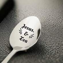 1入19x2.8cm不銹鋼咖啡勺,是愛好nutella的人的絕佳禮物。7.48英吋刻字匙匙碎片禮物,女性禮物,聖誕節禮物 Ldeas。咖啡配件