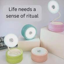 AMAZING VISION Lámpara de noche para dormitorio, herramientas de iluminación, lámpara de escritorio Led, carga Usb, lámpara de mesa, cuidado de los ojos, luz nocturna para dormitorio, luz de lectura Mini - Rosa - Ver 7