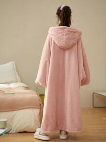 冬季新款女式超大號，厚實可愛的懶洋洋家居服，睡衣