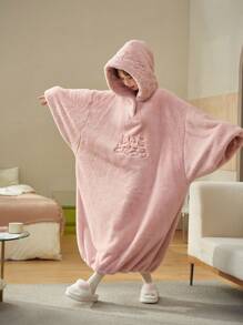 冬季新款女式超大號，厚實可愛的懶洋洋家居服，睡衣