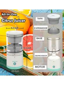 Exprimidor eléctrico inalámbrico Extractor de frutas portátil con USB - Verde - Ver 2