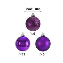 24入組3cm紫色聖誕裝飾掛墜球 - 紫色 - 查看 2