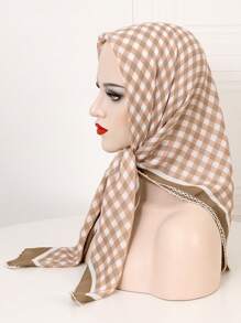 New Arrival Plaid Scarf For Women, Daily Casual Headband - Apricot - View 1