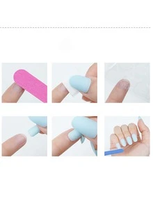 24pcs/box Short Ballet Style Matte Frosted Nail Art Adhesive Stickers - White - View 4