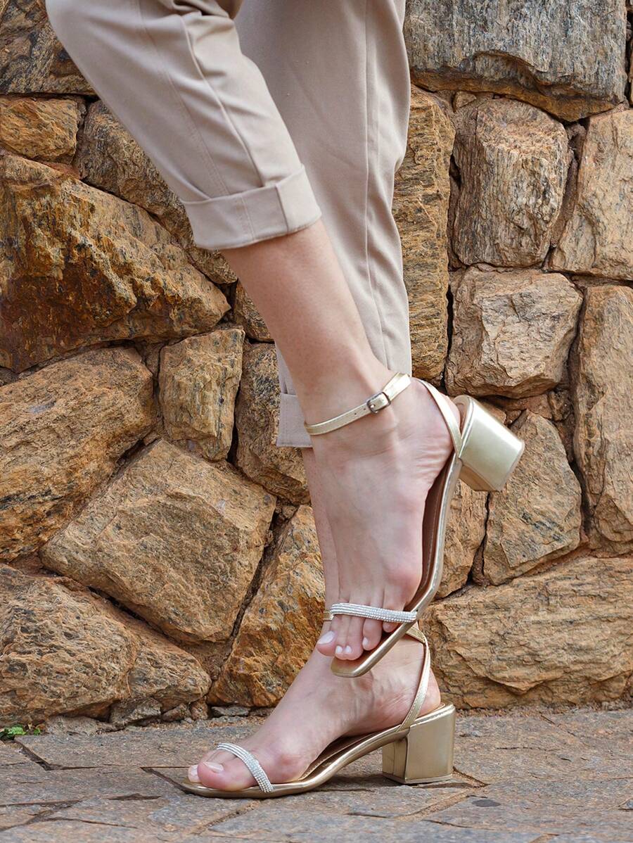 Women Heeled Sandals - 金色 - 查看 1