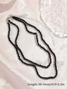 Dây chuyền nhiều lớp - màu đen - Xem 3