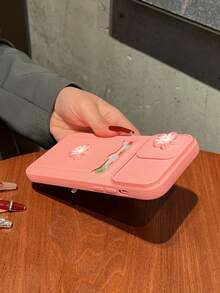 Dual Stamen Card Holder Phone Case Compatible With Iphone - Pink - View 3