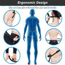 Back And Neck Massager, 1pc Trigger Point Massage Tools For Pain Relief And Self Massage Hook Therapy Handheld Back Neck Shoulder Massager, Gift For Women & Men - Black - View 4