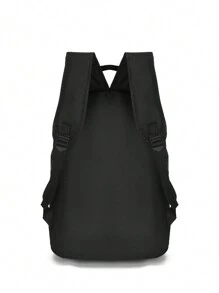 Minimalist Solid Color Backpack With Letter Patch Decoration Casual Backpack Laptop Backpack School Backpack For Travel Commute Lightweight Book Bag Travelling Bag University Dorm Practical Extra Large School Backpack Students Book Bag Man Bag Large Capacity School Pencil Case Gifts Fall Christmas Scream Bag Backpack Winter Christmas Gifts Travel Bag Thanksgiving Holiday Computer Backpack Black Bag Men's Backpack Vacation Chest Bag Side Bags Gifts For Men Bag For Men - Black - View 4