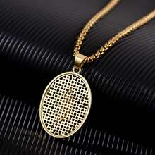 1個18k金電鍍無性別運動嬉哈風格鑲嵌石墨烯中的聖猶大,聖猶大,聖本篤獎章項鏈,24英寸盒鏈,萬聖節,聖誕節,感恩節完美禮物