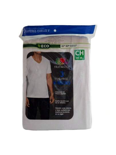 Playera Cuello V Caballero 3 Pack Modelo 2525vm Fruit Of The Loom Moda de Mujer SHEIN Mexico