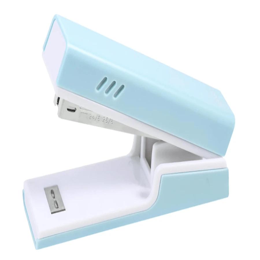 Effortless: Easy To Staple With One Finger; Anti-jam: Internal Rail-driven System, Offering Both Jam-free Stability And Long-term Integrity; Convenient To Use: Desktop Stapler Design That Fits Ergonomics; Fast Loading: Simply Open The Stapler 180 Degrees For Easy Reloading. - Blue - View 1