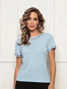 Women T-Shirts - 淺藍色 - 查看 3