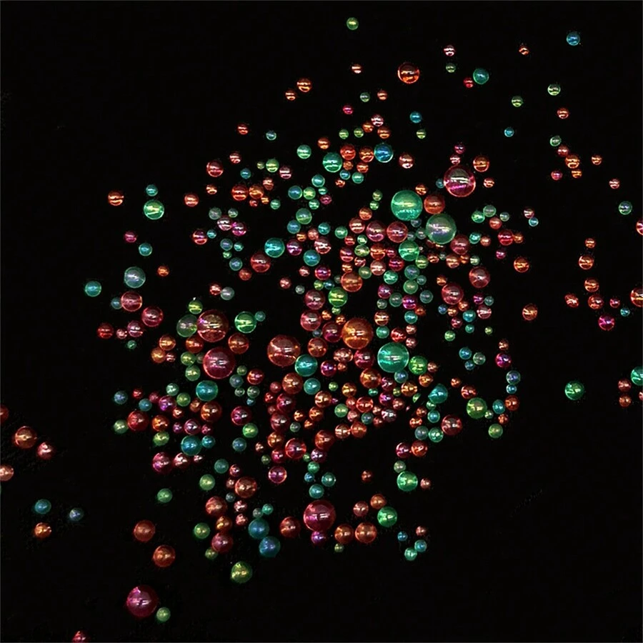 一袋混合极光迷你玻璃珠美甲卡哇伊饰品树脂 3D 美人鱼圆形鱼子酱指甲装饰 DIY 水钻配件