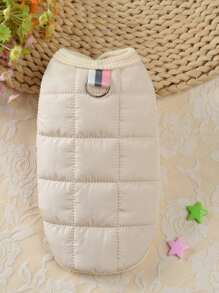 宠物狗猫服装 简约款 加厚外套 泰迪 小型犬 雪纳瑞 秋冬季 - 米色 - 查看 6