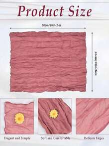 6pcs Cheese Cloth Napkins, Dinner Party Wedding Decor, Crinkled Table Linens With Sage Green For Rustic Decoration, Suitable For Wedding Reception Party - Hot Pink - View 2