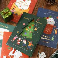 3pcs Retro Xu hướng: Cắt giảm Giáng sinh Thiệp mừng Với 3D Phước lành Và Phong bì Thủ công - Cốc tuyết rỗng - Xem 4