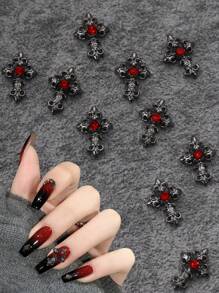 10 Cái/Gói Hình Ngôi Sao, Bàn Tay Quỷ & Chữ Thập Phong Cách Gothic Tự Làm Trang Trí Móng Tay Nghệ Thuật Phụ Kiện Làm Móng Tay - Xem 1