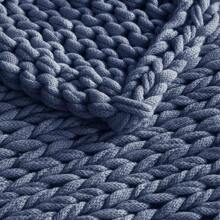 Handmade Throw - Indigo - View 4
