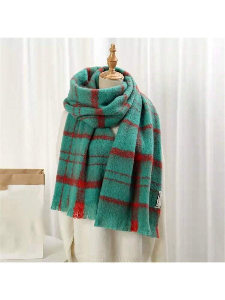 Sciarpa Donna Invernale In Imitazione Cashmere - Bianco E Nero, Con Nappe, 65x180 Cm, Morbida E Calda