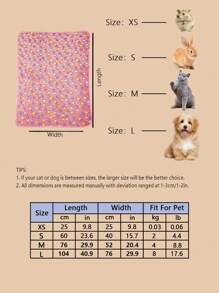 1入組狗掌印花寵物毛毯，適用於小型/中型貓狗，適合全年使用 - 玫紅色 - 查看 5