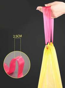65pcs/5rolls (Random colour), Extra Thick Drawstring Type Garbage Bag,Bathroom Trash Bag, Disposable Trash Bag, Pouch Kitchen Storage Garbage Bags, Plastic Bag For Bathroom Kitchen Office Restaurant Cleaning - Multicolor - View 3