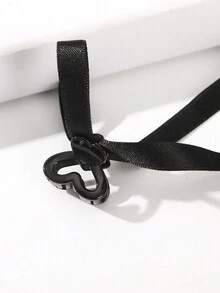 2入組優雅芭蕾風格緞帶蝴蝶結髮夾 - 黑色 - 查看 4