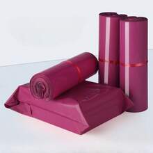 20pcs/ 30pcs/ 50pcs Solid Color Self-sealing Packaging Bags Suitable For Express Delivery And Various Occasions - Red Violet - View 2