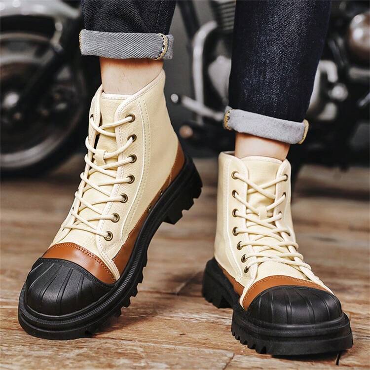 Canvas high top boots store