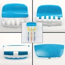 1pc Automatic Wall Mount Toothpaste Squeezing Device Dispenser With Rt5 And Rt2 Slots - Convenient And Hygienic Toothbrush Holder For Bathroom ,Bathroom Organizers & Storage