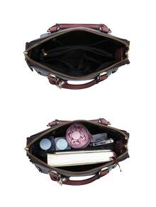 Fashionable Crocodile Embossed Handbag Strap With Accessories - Pink - View 4