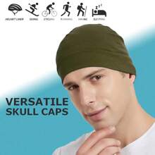 2 Peças/pacote De Touca De Crânio Forro De Capacete Beanie - Chapéu De Cabeça Ciclismo Térmico De Inverno Sob O Capacete - Multicolorido - Visão 3