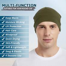 2 Peças/pacote De Touca De Crânio Forro De Capacete Beanie - Chapéu De Cabeça Ciclismo Térmico De Inverno Sob O Capacete - Multicolorido - Visão 5