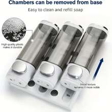 3pcs Wall Mounted Soap Dispenser - White - View 7