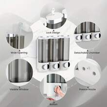3pcs Wall Mounted Soap Dispenser - White - View 6