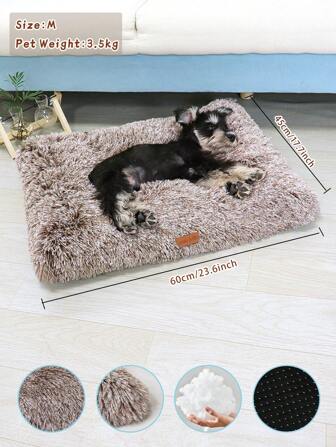 1pc Lit De Caisse Pour Animaux En Peluche Lavable Pour Chien Tapis Antidérapant Pour Chat, Tapis De Sommeil Confortable Et Moelleux Pour Animaux De Compagnie Pour Les Grandes, Très Grandes, Moyennes Et Petites Races De Chien
