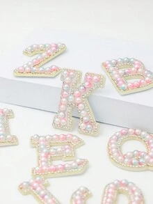 WHICHLIFE 1/26 Bảng Chữ Cái Tiếng Anh Ngọc Trai Tự Làm Quần Áo/Túi Miếng Dán (Một Bộ Bao Gồm 26 Bảng Chữ Cái) - màu sắc - Xem 3