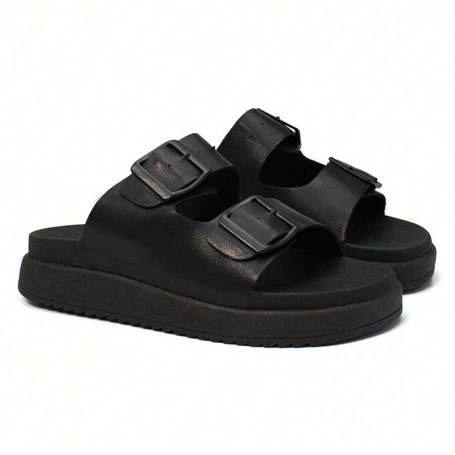 Women Flat Sandals - 黑色 - 查看 1