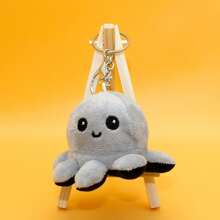 1只可愛章魚娃娃吊飾,翻轉章魚,章魚毛絨玩具,雙面翻轉娃娃,可逆浸出娃娃