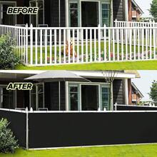2pcs LOVE STORY Balcony Privacy Screen 3'X10' (0.9x3m) UV Protection Fence Weather-Resistant Cover Mesh Windscreen For Deck, Patio, Backyard, Outdoor Pool, Porch, Railing, Decor - Black - View 3